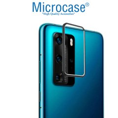 Microcase Huawei P40 Kamera Lens Koruma Halkası - Açık Tasarım Siyah