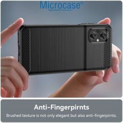 Microcase Xiaomi Poco M5 Brushed Carbon Fiber Silikon Kılıf - Siyah AL3332