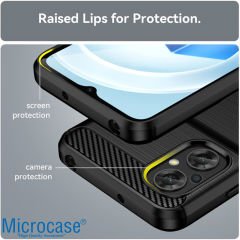 Microcase Xiaomi Poco M5 Brushed Carbon Fiber Silikon Kılıf - Siyah AL3332
