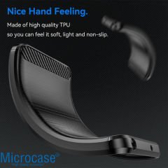 Microcase Xiaomi Poco M5 Brushed Carbon Fiber Silikon Kılıf - Siyah AL3332