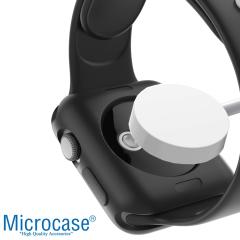 Microcase Apple Watch 7 41 mm Önü Açık Mat Silikon Kılıf - Siyah