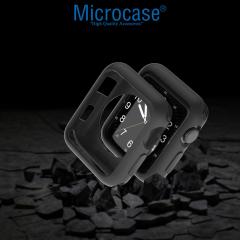Microcase Apple Watch 7 41 mm Önü Açık Mat Silikon Kılıf - Siyah