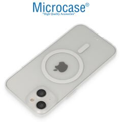 Microcase iPhone 14 için Magsafe Manyetik Darbeye Dayanıklı Yarı Esnek Plastik TPU Mat Kılıf - AL8118