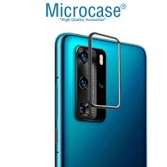 Microcase Huawei P40 Pro Kamera Lens Koruma Halkası - Açık Tasarım Siyah