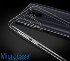 Microcase Xiaomi Redmi 9 0.2 mm İnce Soft Silikon Kılıf - Şeffaf + Tempered Glass Cam Koruma
