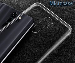 Microcase Xiaomi Redmi 9 0.2 mm İnce Soft Silikon Kılıf - Şeffaf + Tempered Glass Cam Koruma