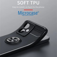 Microcase Xiaomi Redmi Note 12R Pro 6.67 inch Focus Serisi Yüzük Standlı Silikon Kılıf - Siyah AL3363