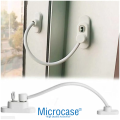 Microcase Çelik Halatlı Anahtarlı Kablolu Pvc Kapı Pencere Emniyet Hırsız Çocuk Güvenlik Kilidi - AL5186 1 ADET