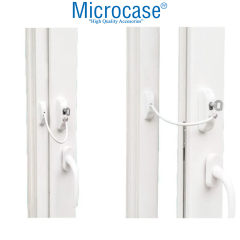 Microcase Çelik Halatlı Anahtarlı Kablolu Pvc Kapı Pencere Emniyet Hırsız Çocuk Güvenlik Kilidi - AL5186 1 ADET