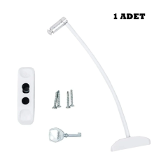 Microcase Çelik Halatlı Anahtarlı Kablolu Pvc Kapı Pencere Emniyet Hırsız Çocuk Güvenlik Kilidi - AL5186 1 ADET