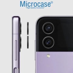 Microcase Samsung Galaxy Z Flip4 Kamera Camı Lens Koruyucu Halka Set - Siyah AL3129