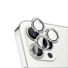 Microcase iPhone 13 Pro Max Elmas Taş Lens Koruma Halkası - Gümüş AL2776