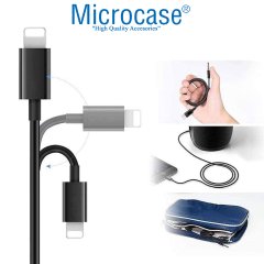 Microcase iPhone iPad Lightning to 3.5 mm Aux Çevirici Kablo 1 metre Siyah - AL2959