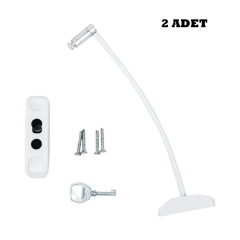 Microcase Çelik Halatlı Anahtarlı Kablolu Pvc Kapı Pencere Emniyet Hırsız Çocuk Güvenlik Kilidi - AL5186 2 ADET