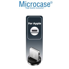 Microcase iPhone Lightning Manyetik Uçlu Mıknatıslı Şarj Kablosu 1 metre - Siyah