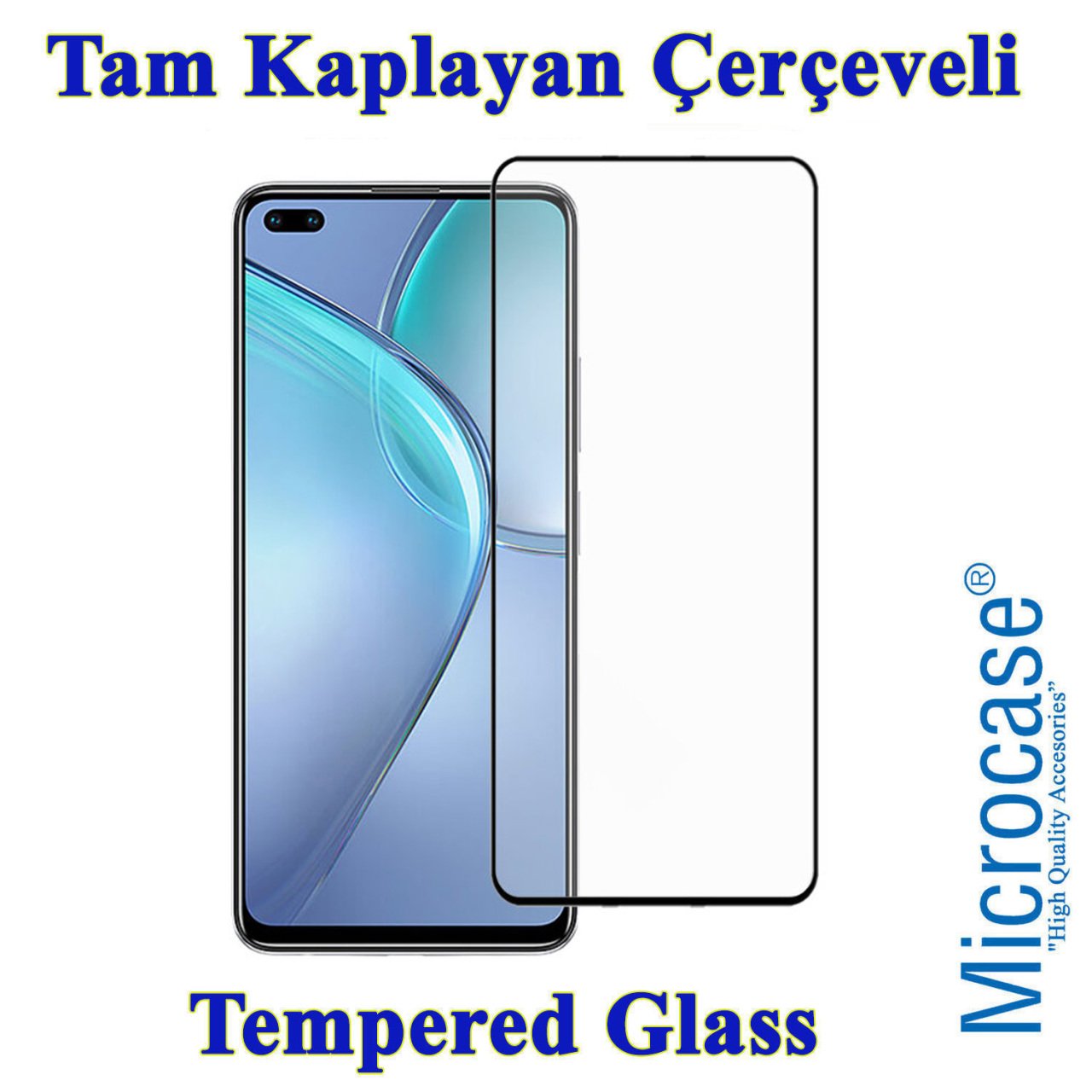 Microcase Infinix Zero 8 Tam Kaplayan Çerçeveli Tempered Ekran Koruyucu - Siyah