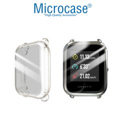 Microcase Xiaomi Amazfit Bip Önü Kapalı Tasarım Silikon Kılıf - Şeffaf
