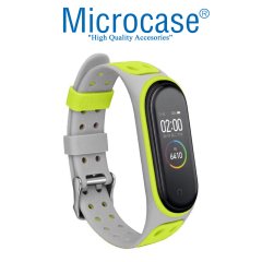 Microcase Xiaomi Mi Band 5 Kayış - Neon Sarı - Gri KY2