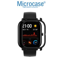 Microcase Xiaomi Amazfit GTS Önü Açık Tasarım Plastik Kılıf - Siyah