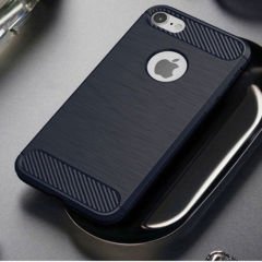 Apple İphone 6 Plus 6s Plus Brushed Carbon Kılıf + Tempered Cam