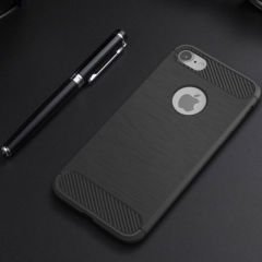 Apple İphone 6 Plus 6s Plus Brushed Carbon Kılıf + Tempered Cam