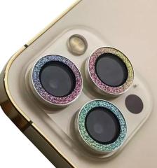 Microcase iPhone 13 Pro Max Elmas Taş Lens Koruma Halkası - Gökkuşağı AL2776
