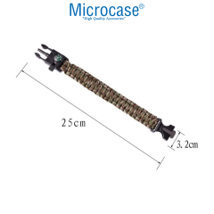 Microcase Çok Amaçlı Pusulalı Düdüklü Bileklik Hayatta Kalma Bilekliği - AL5192