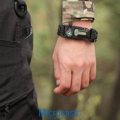 Microcase Çok Amaçlı Pusulalı Düdüklü Bileklik Hayatta Kalma Bilekliği - AL5192