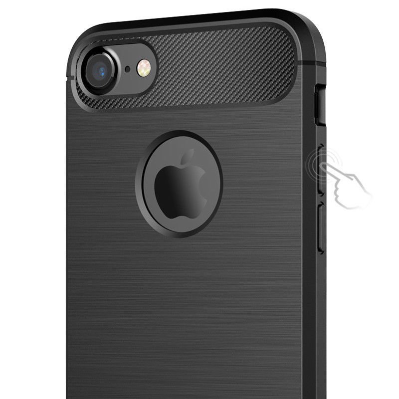 Apple İphone 6 Plus 6s Plus Brushed Carbon Fiber Silikon Kılıf