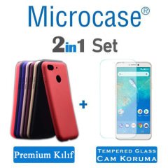 General Mobile GM 8 GO Premium Matte Silikon Kılıf + Tempered Cam