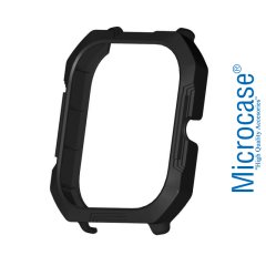 Microcase Xiaomi Amazfit GTS Önü Açık Tasarım Armor Rubber Kılıf - Siyah