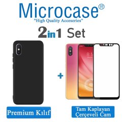 Xiaomi Mi 8 Pro Premium Matte Silikon Kılıf + Tam Kaplayan Cam
