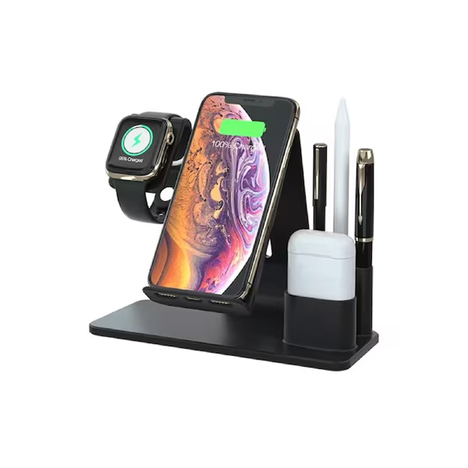 Microcase 3in1 Kalemlik Bölmeli Wireless Kablosuz Şarj Cihazı Standı - AL5319