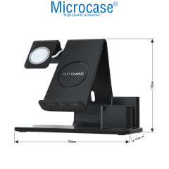Microcase 3in1 Kalemlik Bölmeli Wireless Kablosuz Şarj Cihazı Standı - AL5319