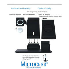 Microcase 3in1 Kalemlik Bölmeli Wireless Kablosuz Şarj Cihazı Standı - AL5319