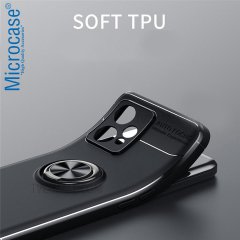 Microcase Oneplus Nord CE 2 Lite 5G Focus Serisi Yüzük Standlı Silikon Kılıf - Siyah