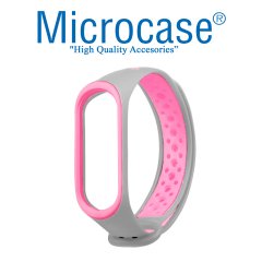 Microcase Xiaomi Mi Band 5 Kayış - Pembe - Gri KY3