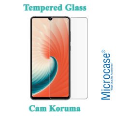 Microcase Huawei Mate 20 Fabrik Serisi Kumaş ve Deri Desen Kılıf - Gri + Tempered Glass Cam Koruma