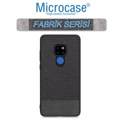 Microcase Huawei Mate 20 Fabrik Serisi Kumaş ve Deri Desen Kılıf - Siyah