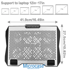 Microcase ZR608 Telefon Tutacaklı 6 Kademe Yükseklik Ayarlı 8 Fanlı Laptop Soğutucu - AL5211
