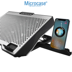 Microcase ZR608 Telefon Tutacaklı 6 Kademe Yükseklik Ayarlı 8 Fanlı Laptop Soğutucu - AL5211