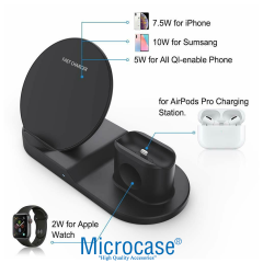 Microcase 3in1 Hızlı Şarj Destekli Wireless Kablosuz Şarj Cihazı Standı - AL5318