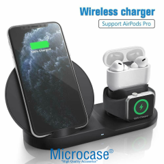 Microcase 3in1 Hızlı Şarj Destekli Wireless Kablosuz Şarj Cihazı Standı - AL5318