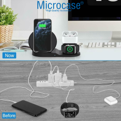 Microcase 3in1 Hızlı Şarj Destekli Wireless Kablosuz Şarj Cihazı Standı - AL5318