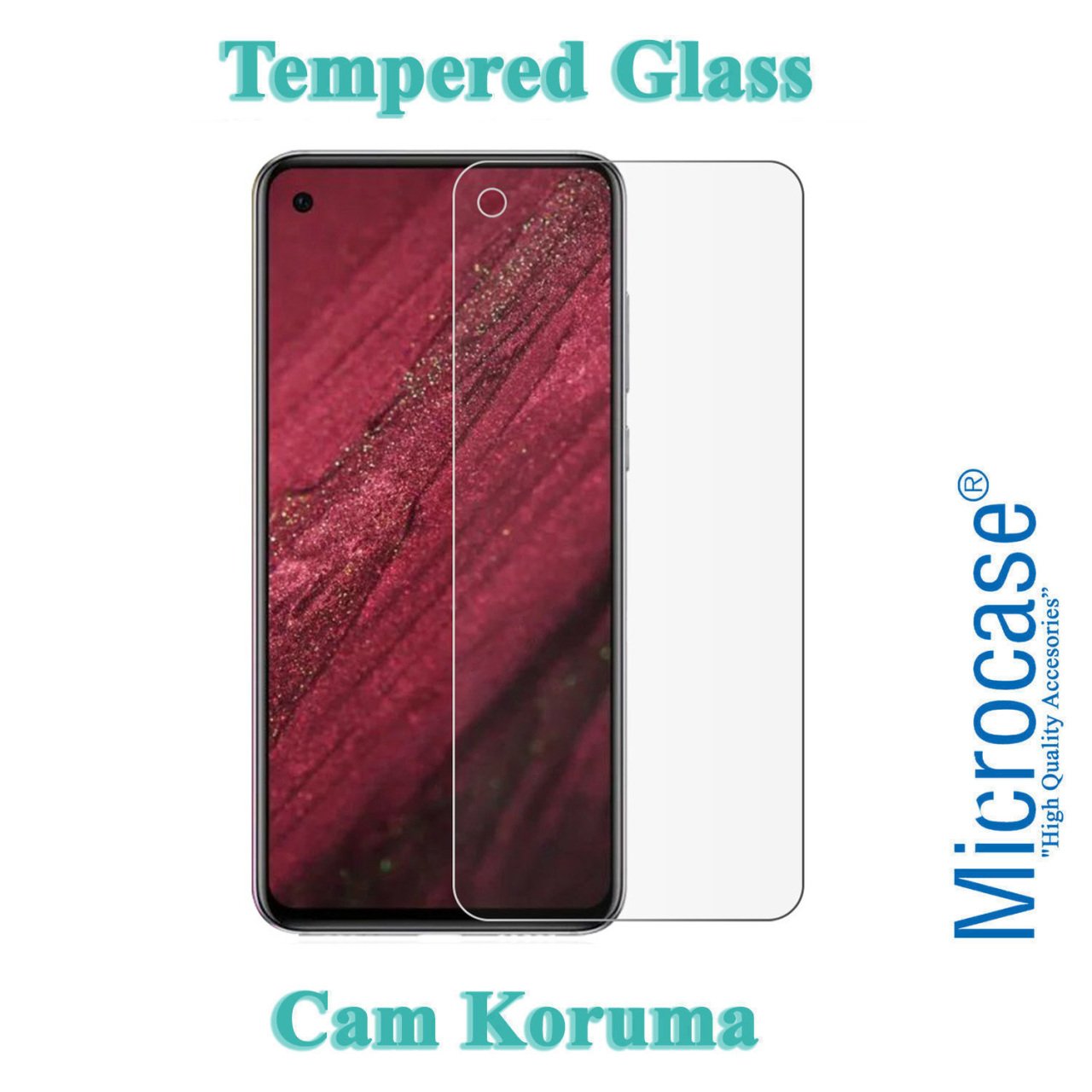 Microcase Huawei Nova 4 Tempered Glass Cam Ekran Koruma