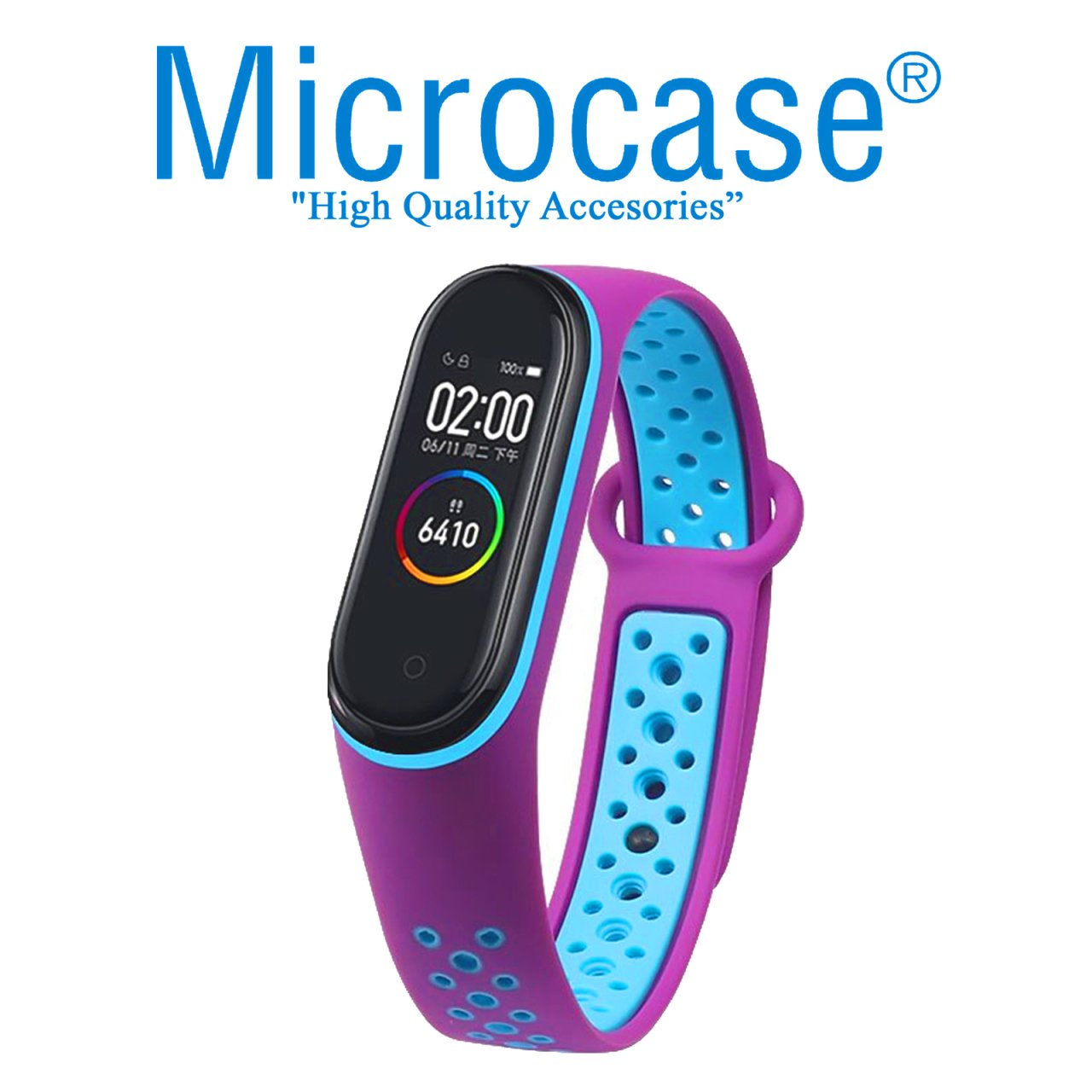 Microcase Xiaomi Mi Band 5 Kayış - Turkuaz - Mor KY3