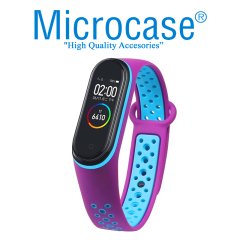 Microcase Xiaomi Mi Band 5 Kayış - Turkuaz - Mor KY3
