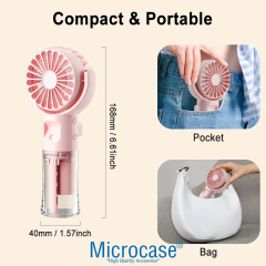 Microcase Şarjlı Mini Taşınabilir Su Püskürtmeli Serinletici El Fanı - AL5320