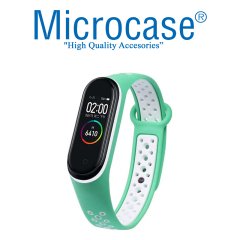 Microcase Xiaomi Mi Band 5 Kayış - Beyaz - Su Yeşili KY3
