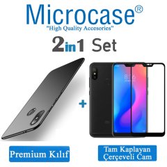 Xiaomi Mi A2 Lite Premium Matte Silikon Kılıf + Tam Kaplayan Cam